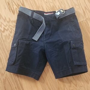 Tommy Hilfiger Dark Blue Cargo Shorts with Belt 34 waist